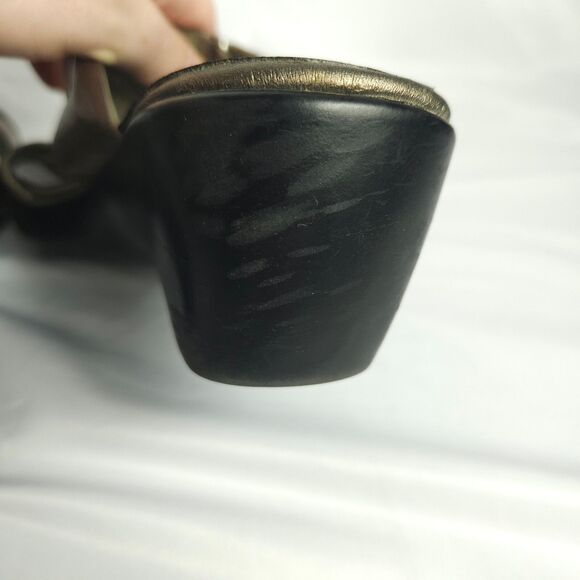 Clarks Womens 7M Brown Black Slip On Open Toe Sandals Comfort Shoes - Picture 5 of 12